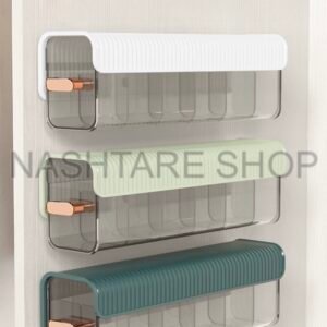 Wall-mounted laundry organizer with compartments | منظم غسيل مقسم