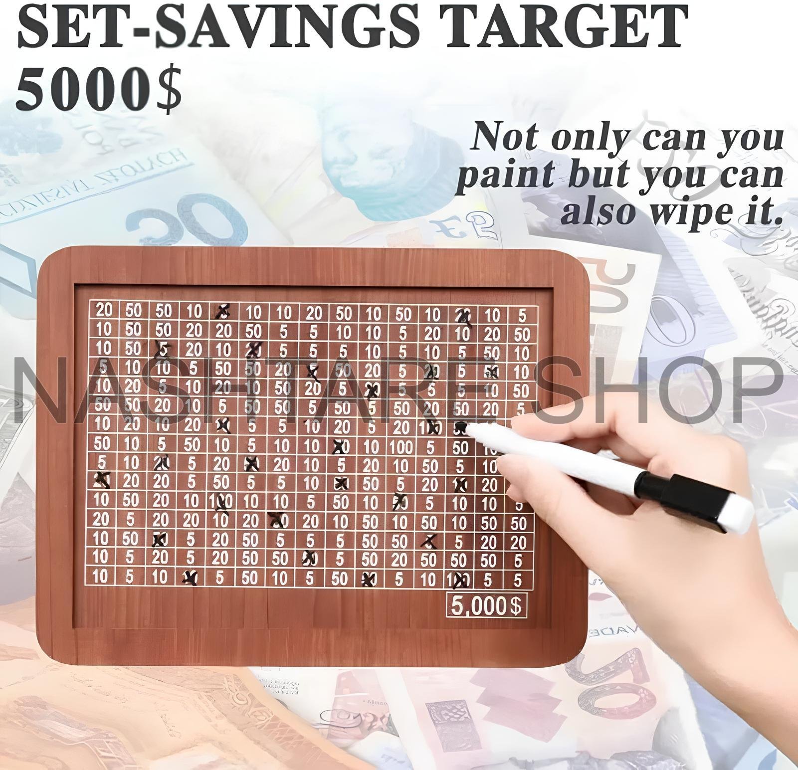 wooden Savings Challenge Box | قجة خشبية