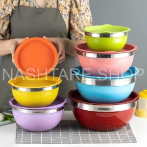 Stainless Steel Mixing Bowls with Lids | أوعية خلط من الستانلس ستيل مع أغطية