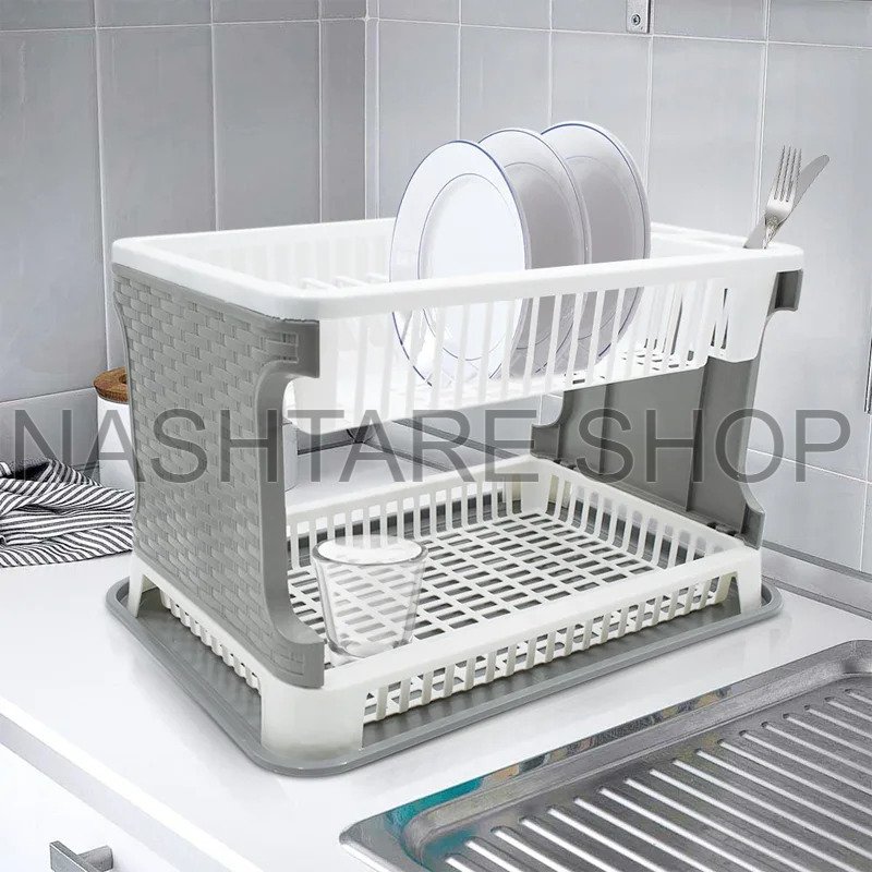 Plastic Dish Drainer for Kitchen Sink 2 Levels