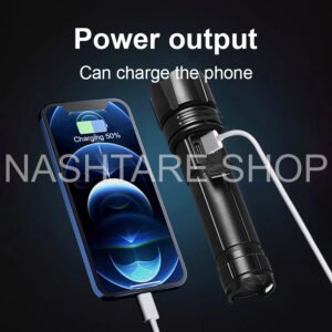 High Power USB Rechargeable Flashlight | كشاف عالي القوة قابل لإعادة الشحن