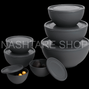 7 Pcs Food Prep Bowls Set w/Lid | أوعية مطبخ متعددة الأحجام