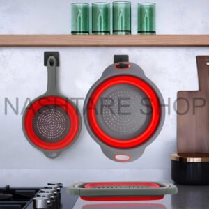2 Pcs Foldable Silicone Strainer Set | مصفاة مطبخ قابلة للطي 2 قطع