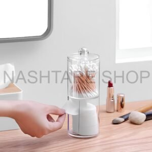Transparent Q-Tips Container | صندوق تخزين مستحضرات التجميل شفاف