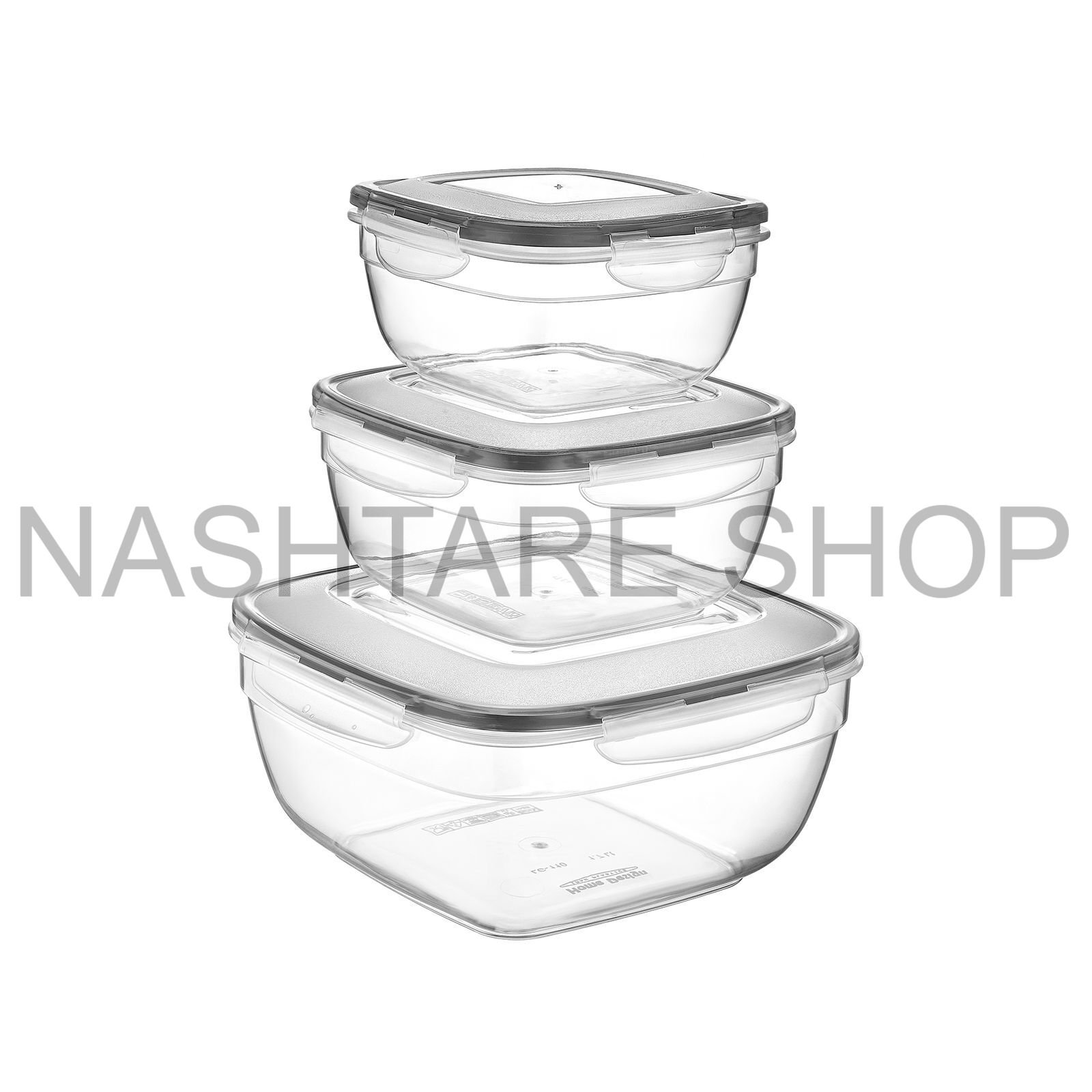 Square Fresh Box with Lid Lock | علب حفظ طعام بغطاء محكم الإغلاق