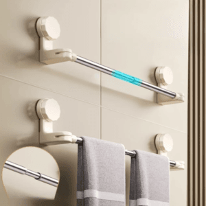 Suction Cup Telescopic Towel Rack | رف مناشف تلسكوبي بتثبيت شفط