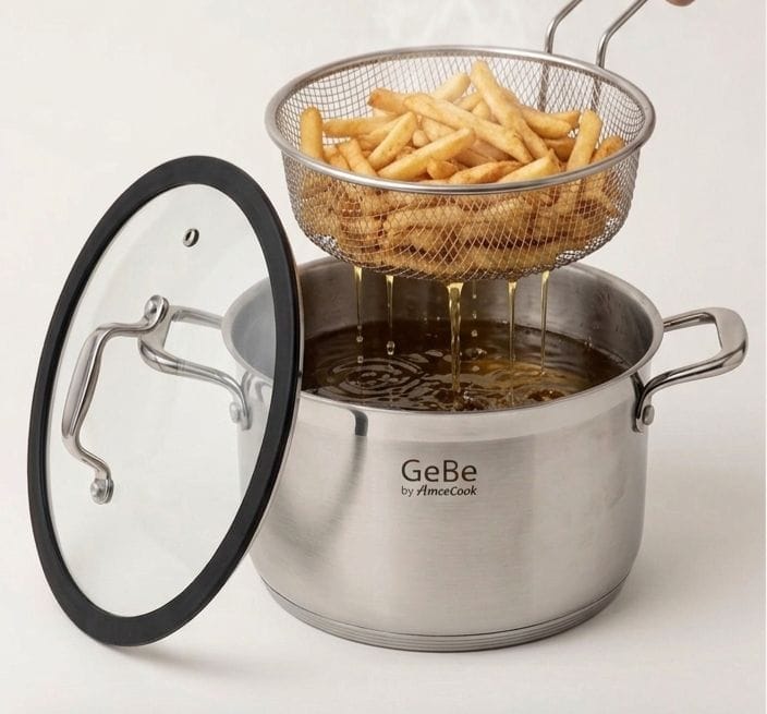 GEBE 304 Stainless Steel Deep Frying Pot | طنجرة قلي ستانلس