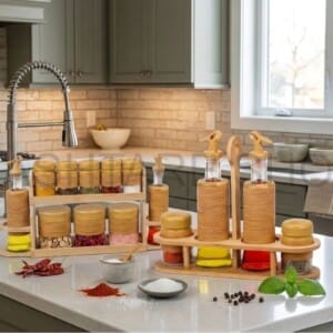GeBe Canister Set With Oil Dispenser | مجموعة علب مع موزّع زيت