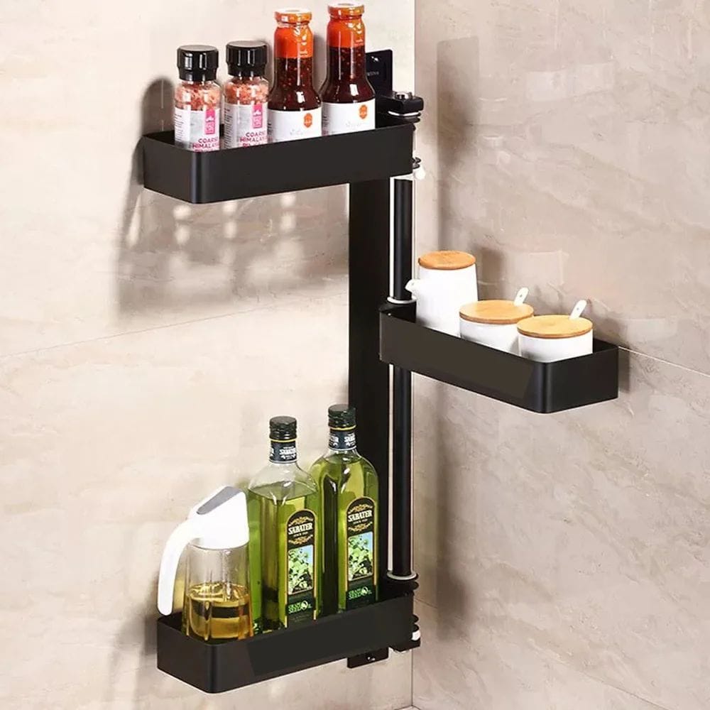 3 Tiered Wall Mounted Kitchen Storage Racks | رفوف تخزين مطبخ جدارية ثلاثية الطبقات