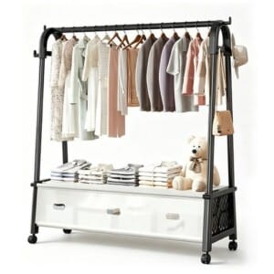 Multi-Function Coat Rack with Wheels | علاقة معاطف متعددة الاستخدامات مزودة بعجلات
