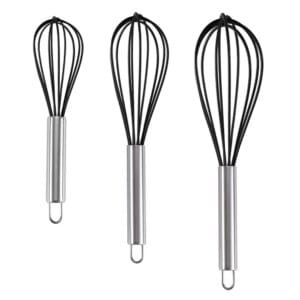 Silicone Non-Stick Whisk Set | طقم مضارب خفق ستانلس ستيل وسيليكون