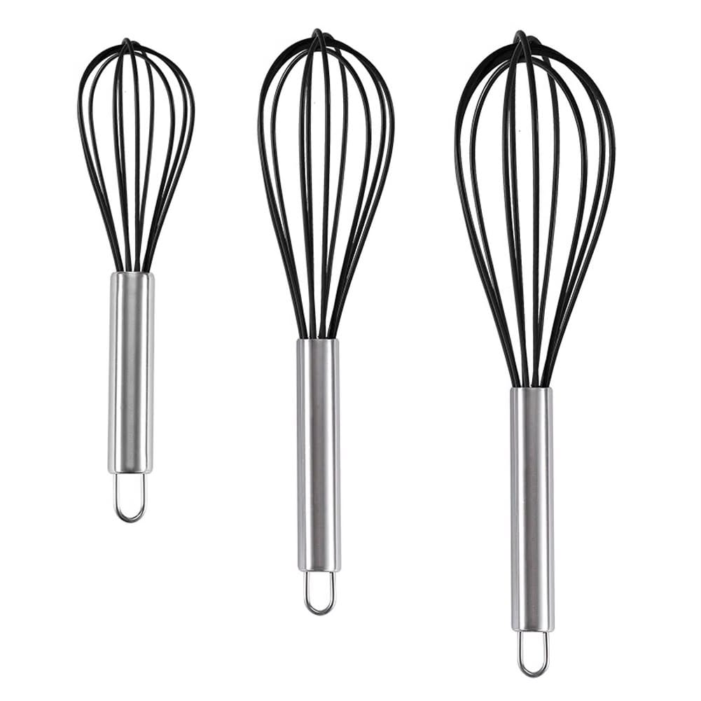 Silicone Non-Stick Whisk Set | طقم مضارب خفق ستانلس ستيل وسيليكون