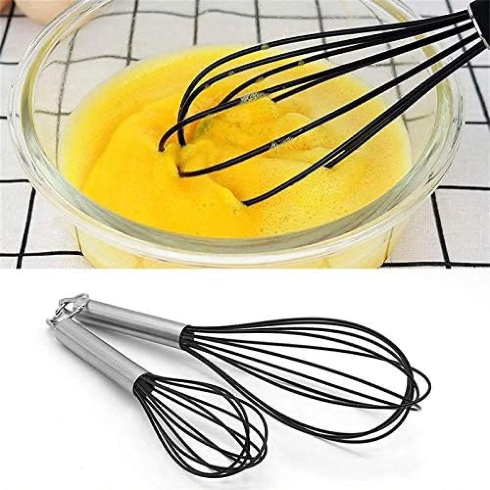 Silicone Non-Stick Whisk Set | طقم مضارب خفق ستانلس ستيل وسيليكون - Image 3
